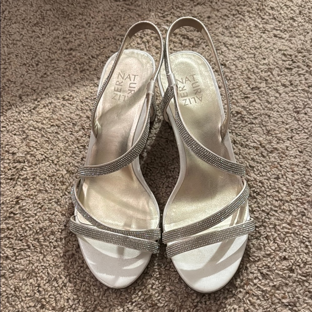 Naturalizer Silver Heels with Elegant Straps